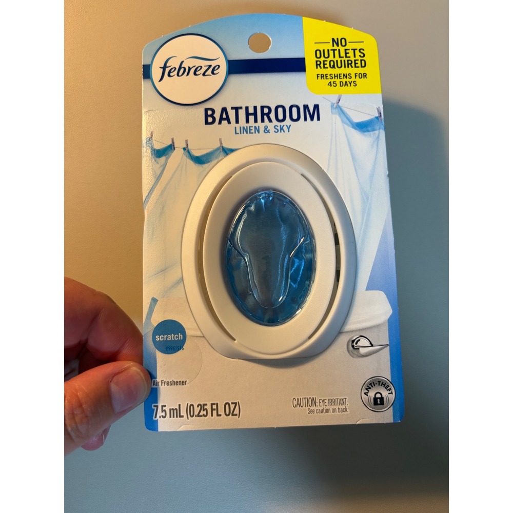Febreze Bathroom Air Freshener Linen & Sky 7.5mL 45 Day Freshness No Outlets